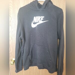 Nike Women's Black Hoodie with White Logo